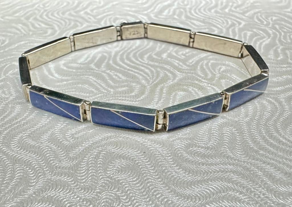 Sterling Lapis Link Bracelet (1 of 2)