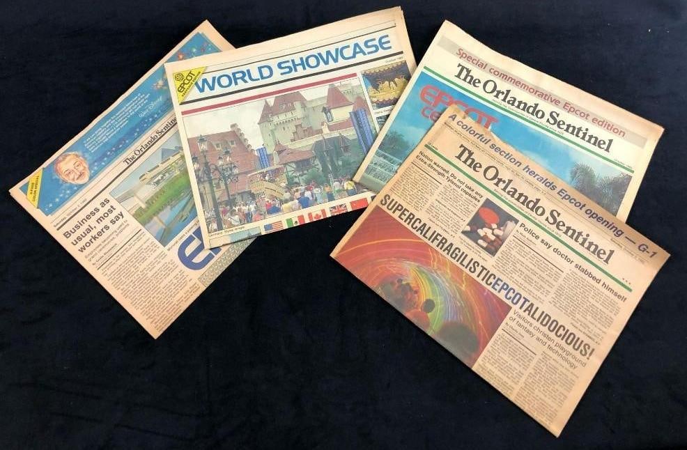 Lot Of 4 Vintage Orlando Sentinel Newspaper Epcot Opening Commemorative Edition World Showcase 1982 (1 of 9)