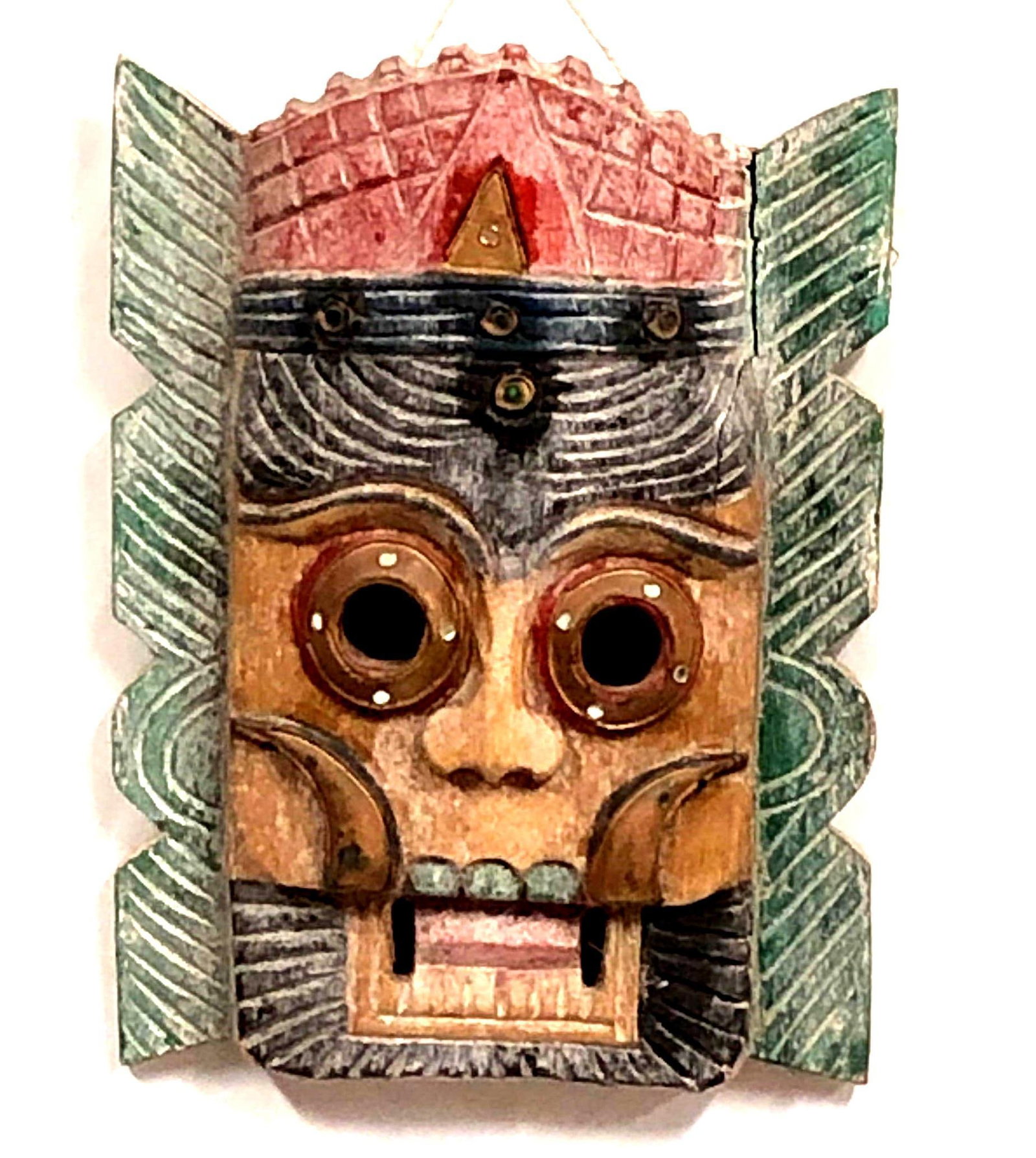Handmade Thai Folk Art Carved Wood Mask (1 of 4)