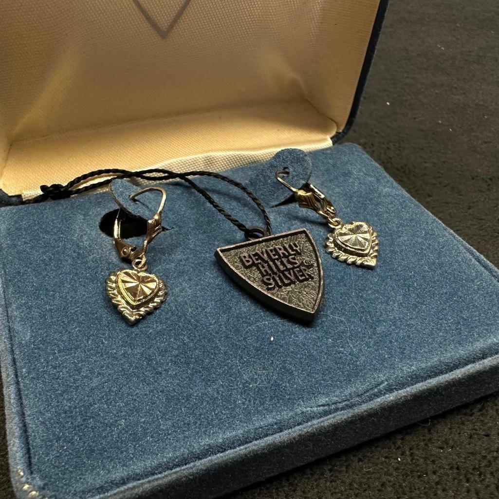 Beverly Hills Silver Sterling Heart Earrings (1 of 3)