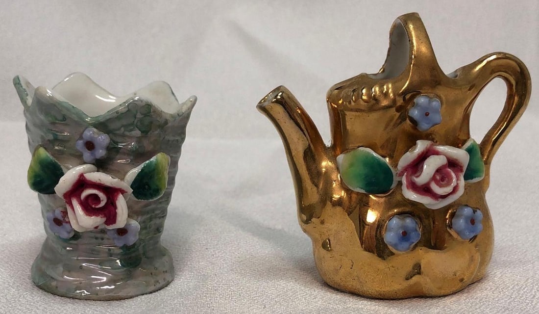 Vintage Japanese Miniature Floral Ceramics (1 of 5)