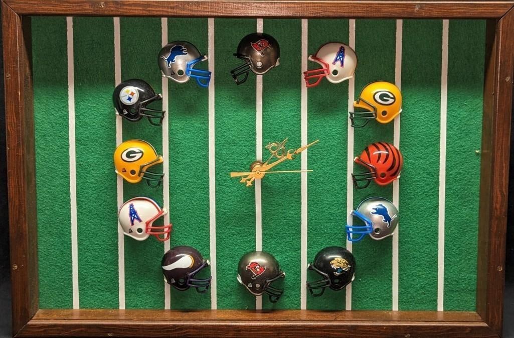 NFL Football Helmet Shadow Box Clock (1 of 4)