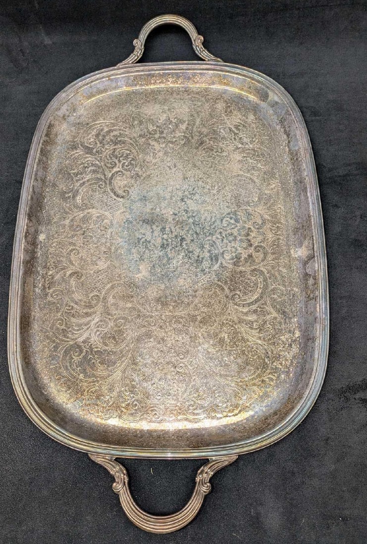 Vintage Crescent Silver Plated 23" Serving Tray (1 of 6)