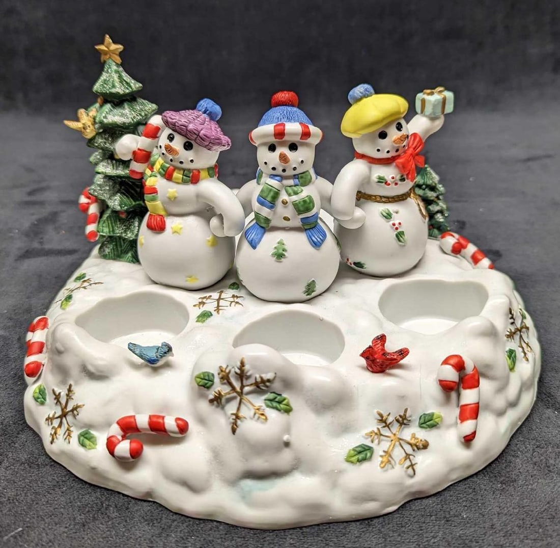 Partylite Snowmen Trio Tea Light & Pillar Candle Holder (1 of 7)