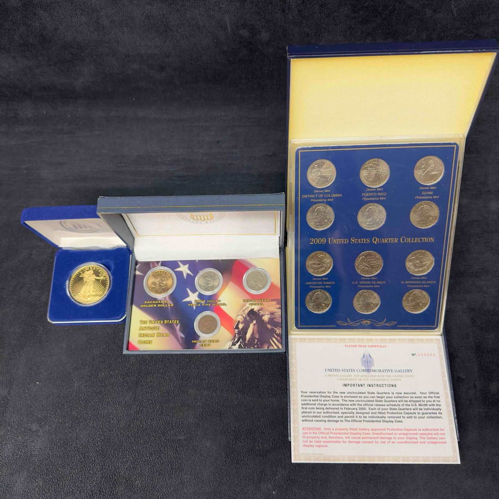 2009 Territories United States Quarter Indian Head Coins Liberty Gold Plated Copy Collection Set (1 of 14)