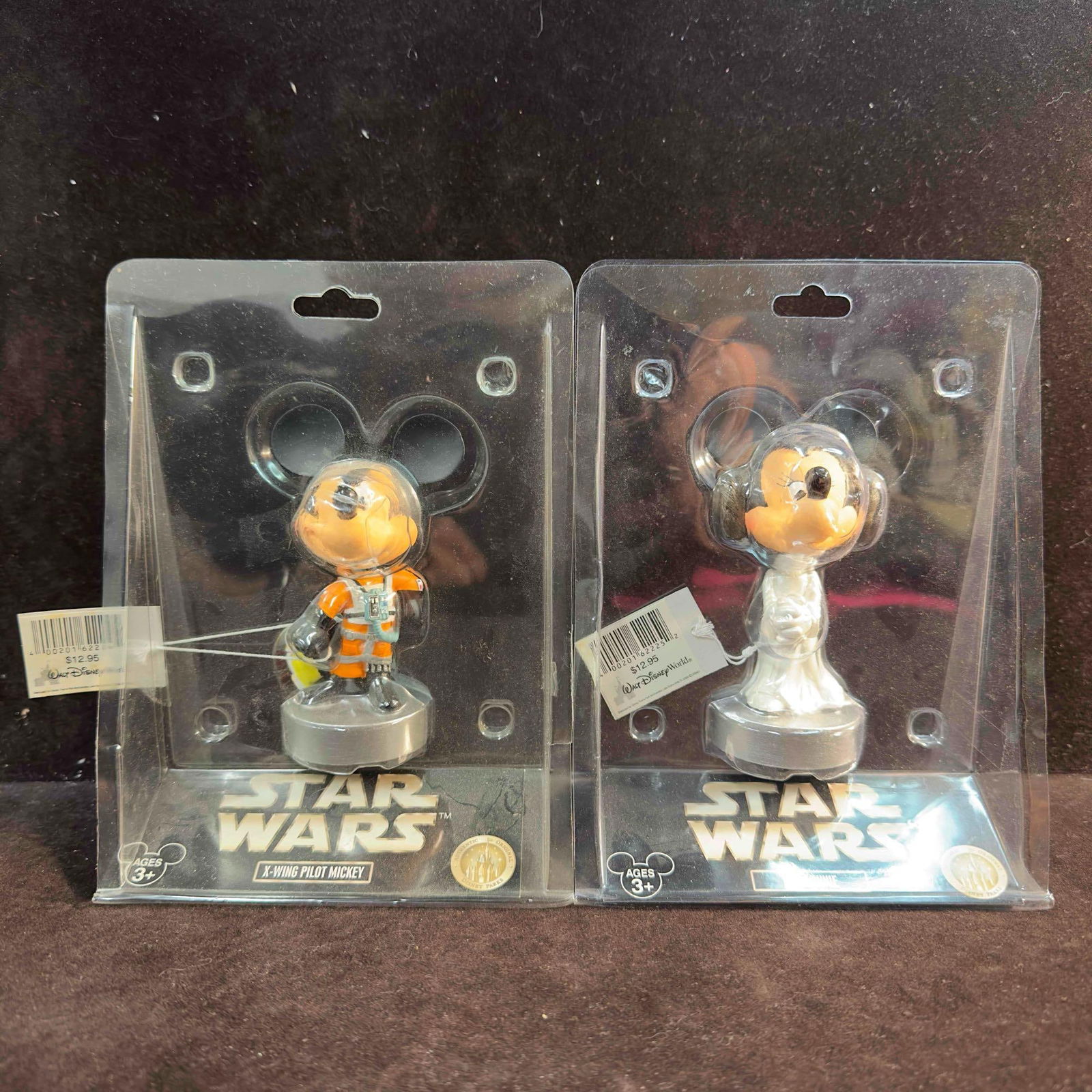 Disney Star Wars X-Wing Pilot Mickey and Leia Minnie Mouse Bobblehead Figure Set (1 of 4)