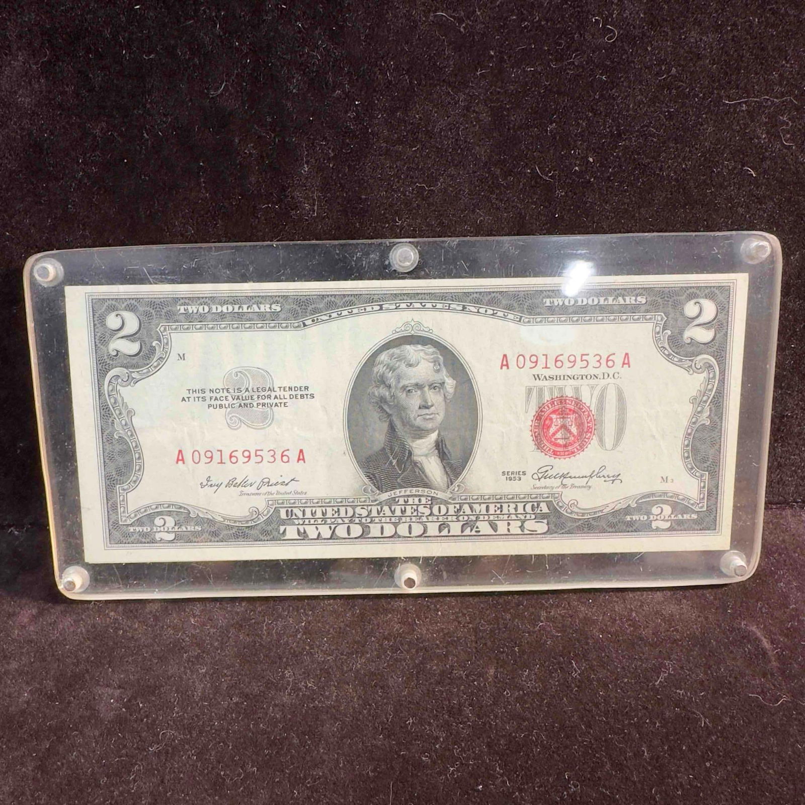 Lot of US Bank Notes Silver Certificate $1 One Dollar Bill Blue Seal and $2 Red Seal Two Dollar Bill (1 of 8)