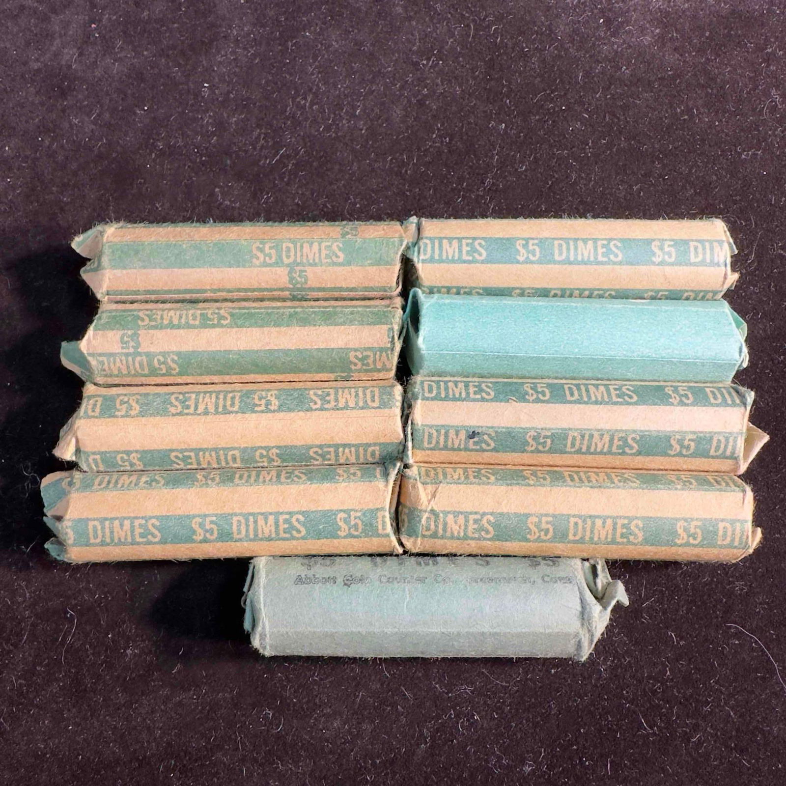 Ten Cents Coin Collection Lot of 450 Dimes $45 Dime Roll 9 Nine Rolled Coins (1 of 7)