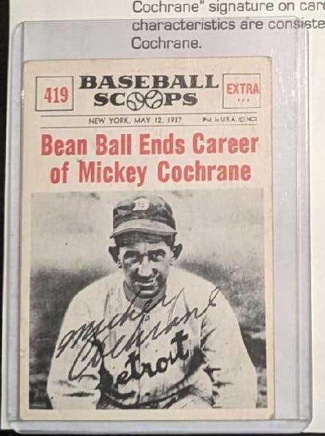 Mikey Cochrane Autographed Baseball Scoops Card With COA (1 of 5)