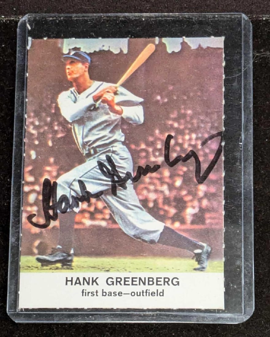 Hank Greenberg HOF Autographed Baseball Card (1 of 2)