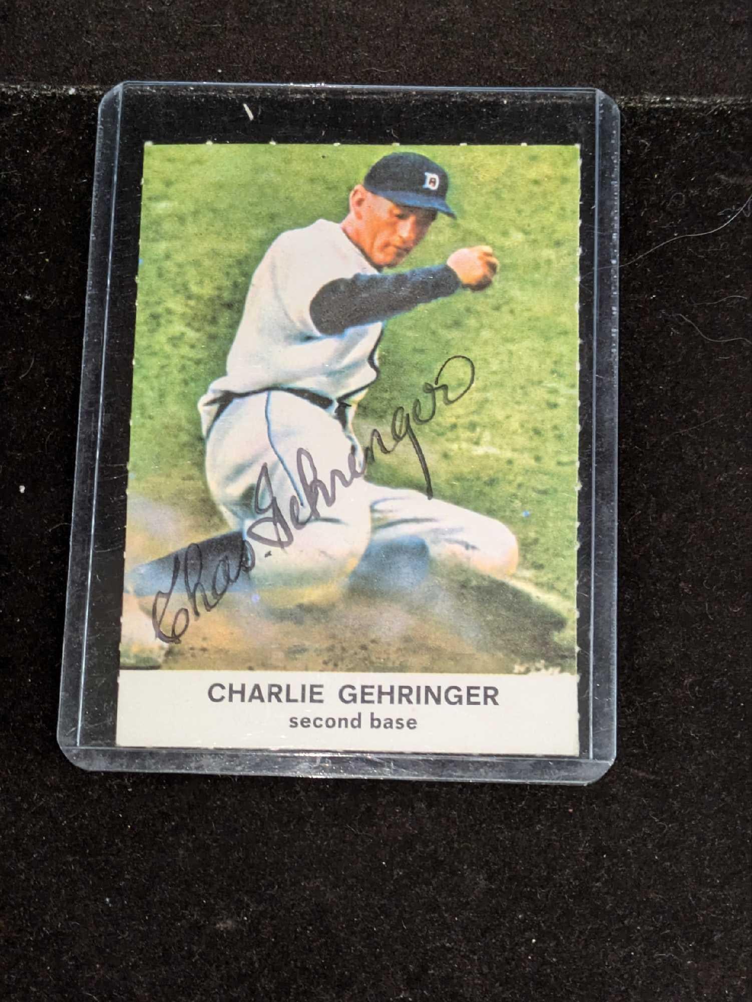 Charlie Gehringer HOF Autographed Baseball Card (1 of 2)