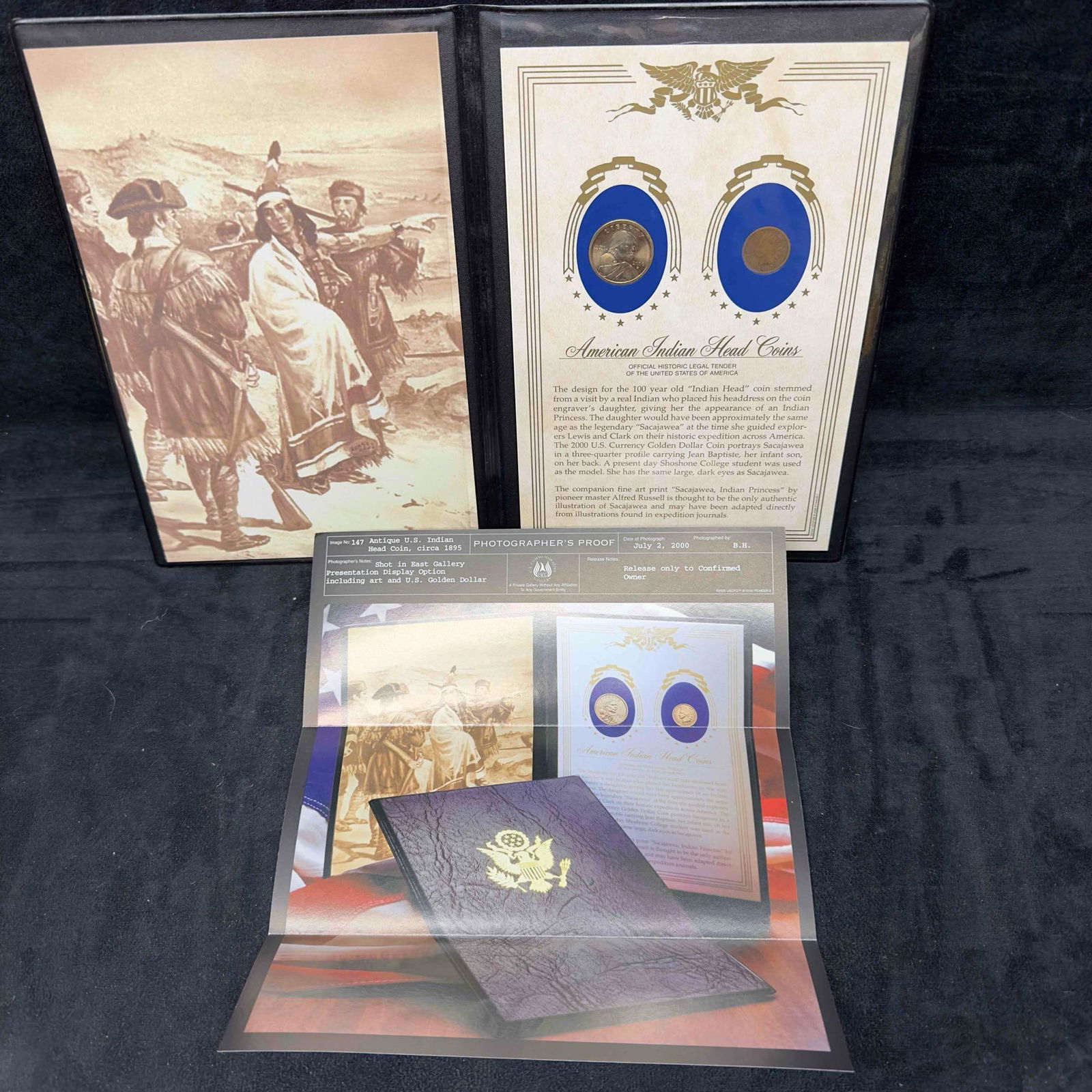 United States Commemorative Fine Art Gallery American Indian Head Coins Set (1 of 7)