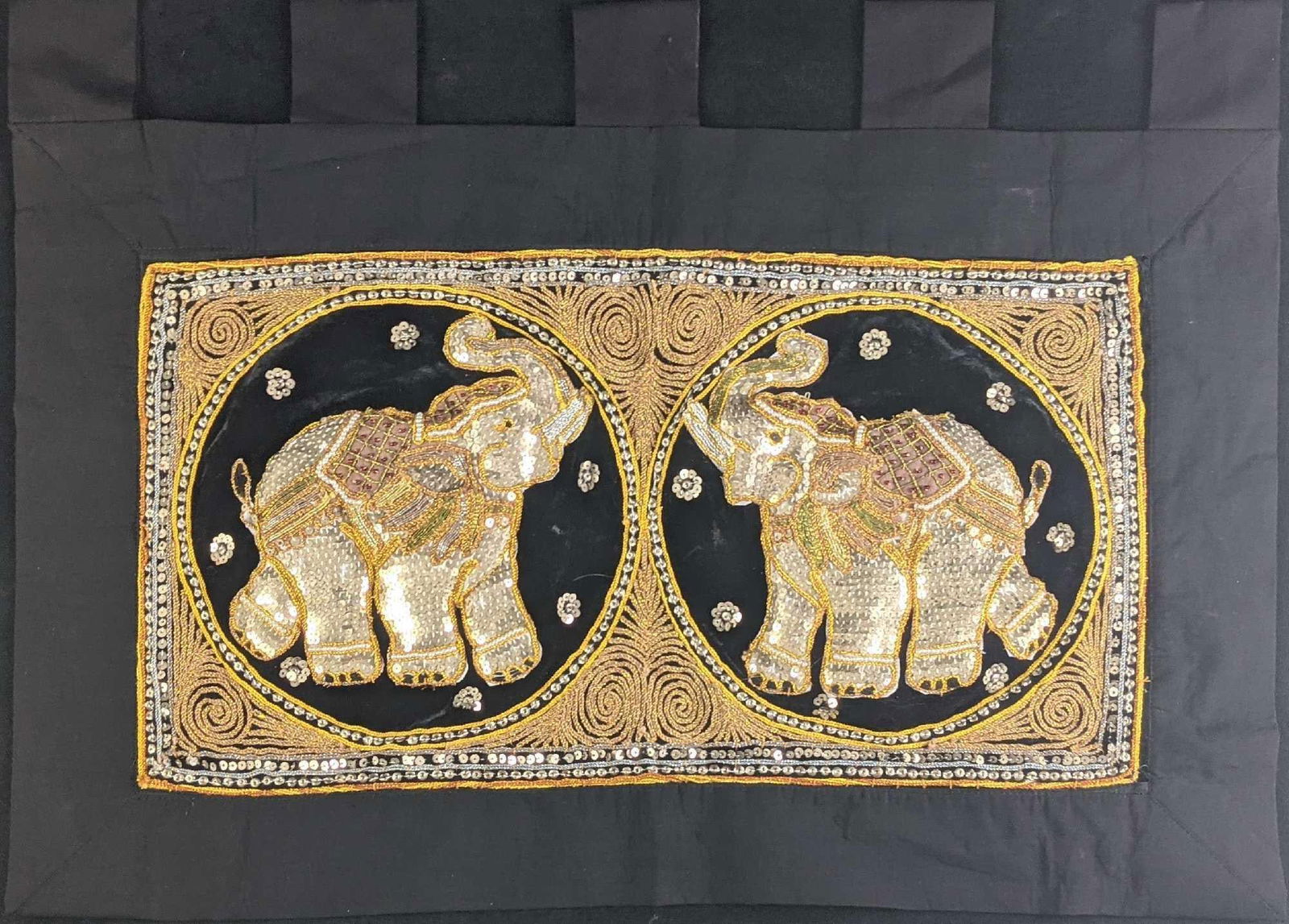 Thailand Sequin Elephants Tapestry Wall Hanging (1 of 5)