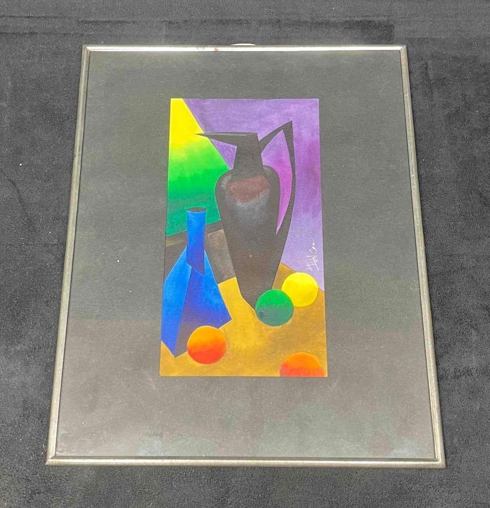 Framed & Signed Abstract Mixed Media Artist Unknown (R72) (1 of 8)