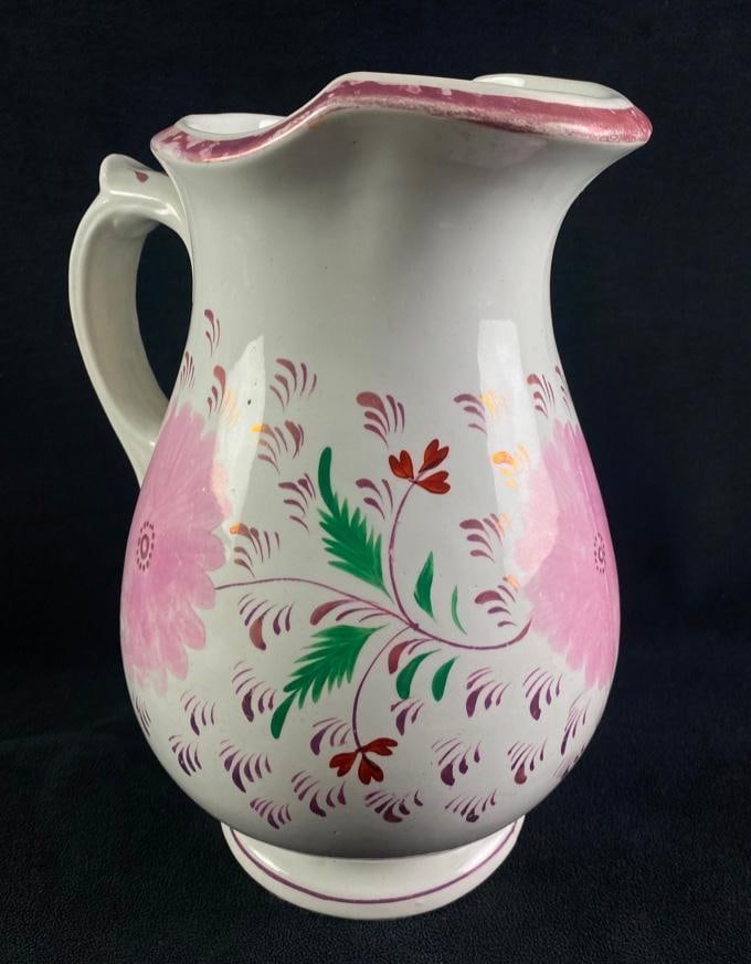 19th Century Pink Lustreware Soft Paste Jug (1 of 7)