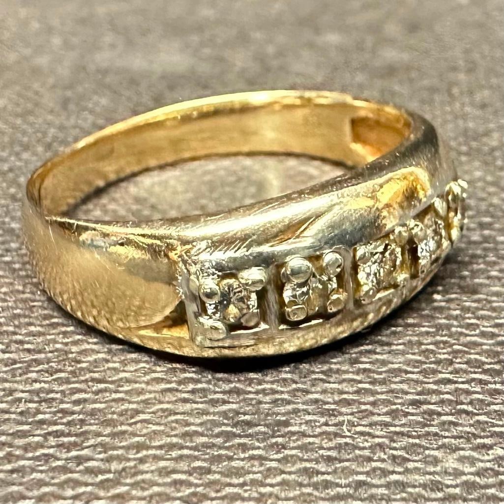 14k Gold Chunky 5-Stone Diamond Ring (1 of 3)