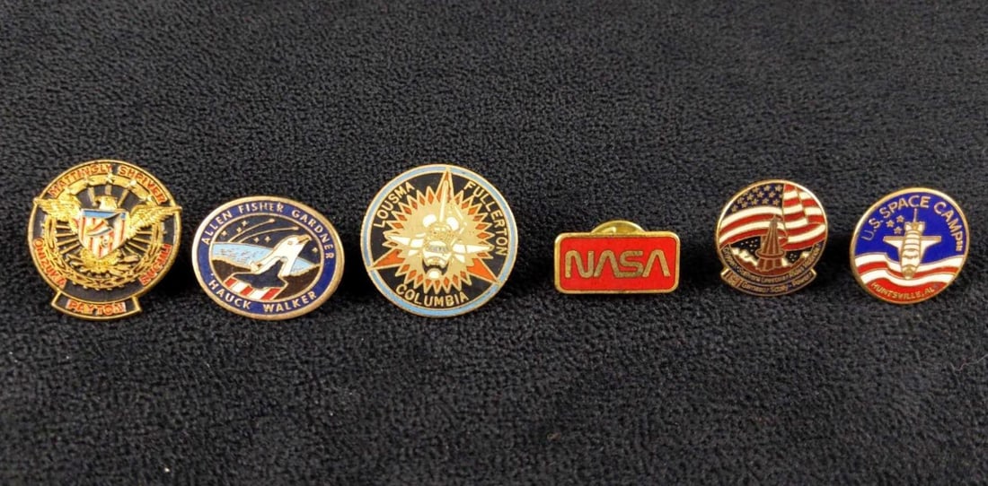 Six NASA Space Shuttle Space Camp Pins Tie Tacks (1 of 10)