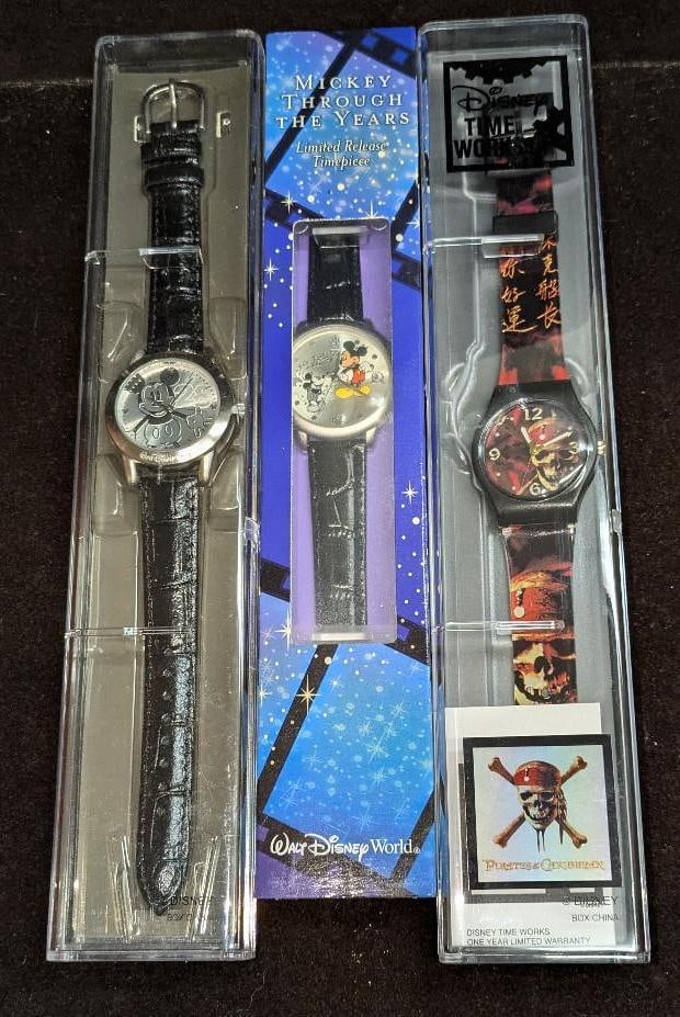 3 Disney Mickey Mouse & Pirates Of Caribbean Watches (1 of 5)