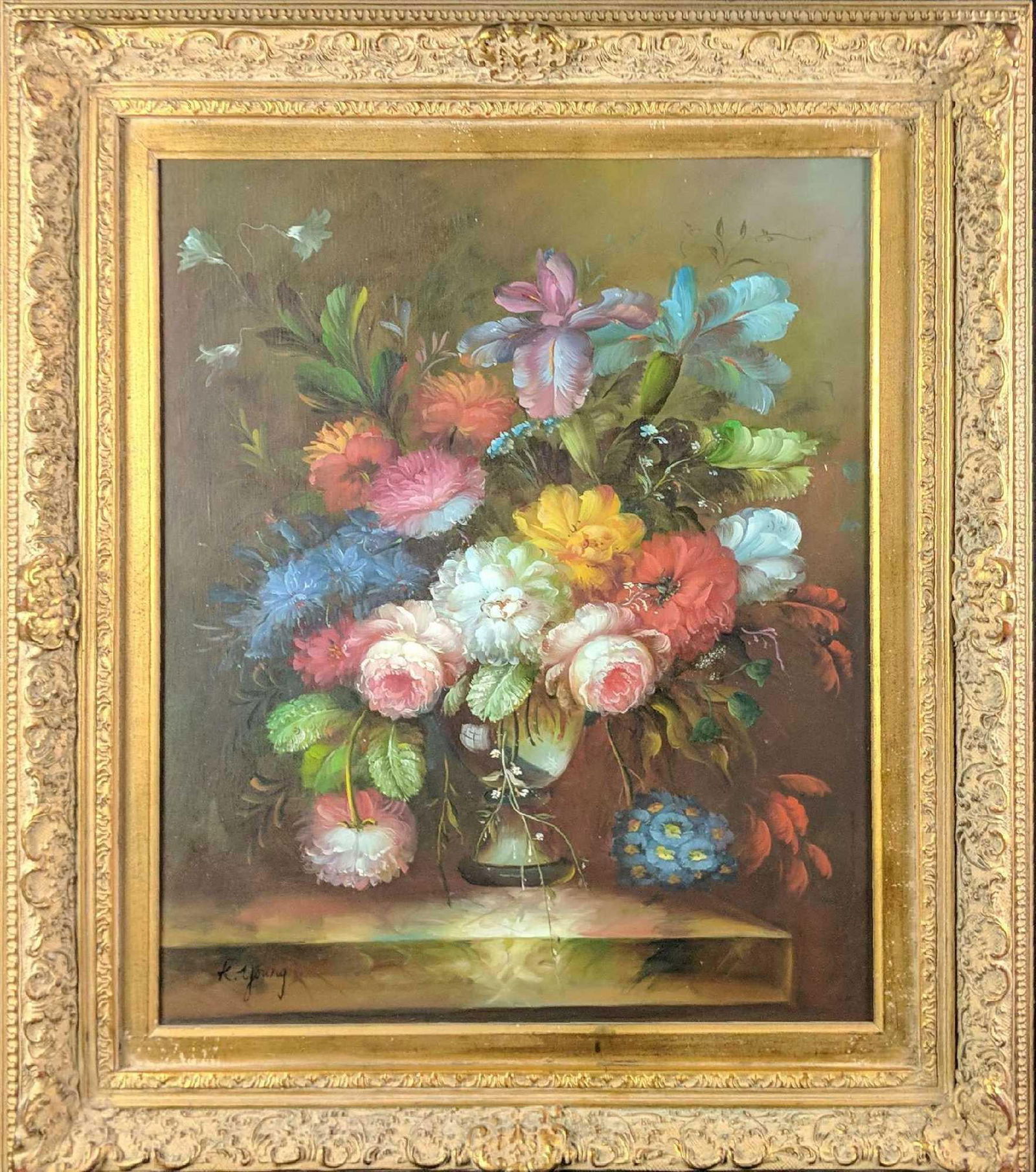Floral Framed Oil Painting by Kate Young T2 (1 of 8)
