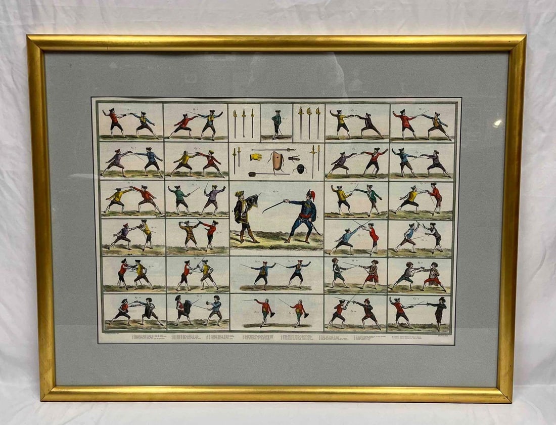 Framed Vintage Fencing Etching Edition "Ponte Vecchio. 1" M. Diderot D'Alembert 1751 (1 of 17)