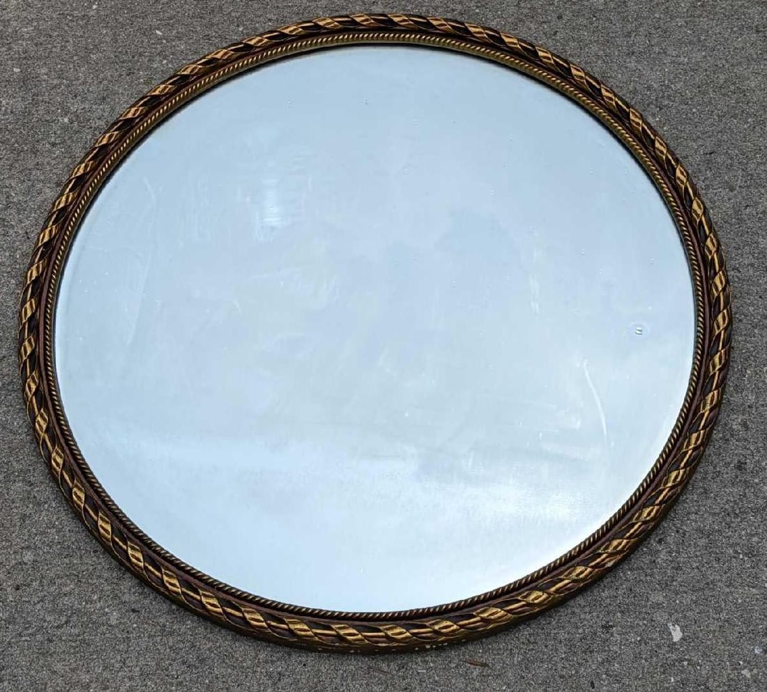 Vintage Hubbuch Round Wall Mirror (1 of 4)