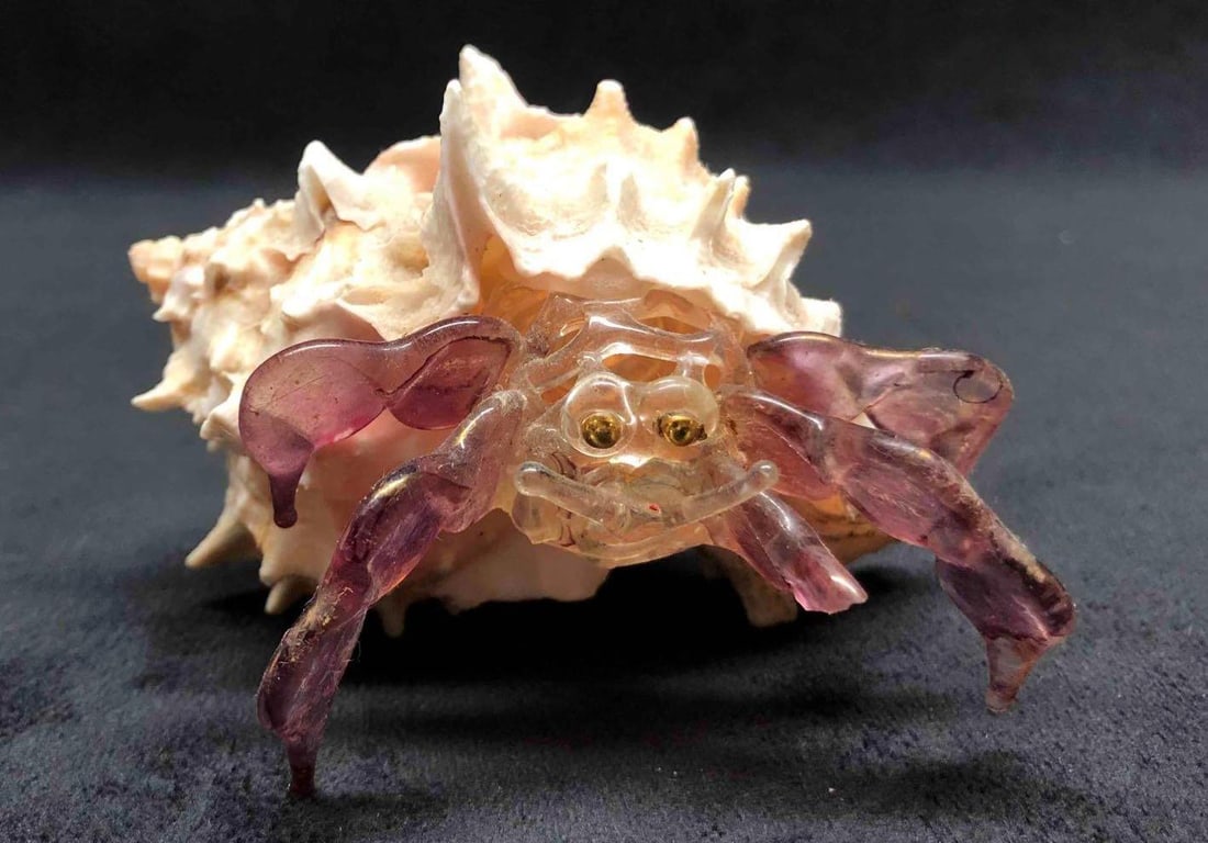 Hermit Crab Hand Blown Glass Art In Shell (1 of 9)