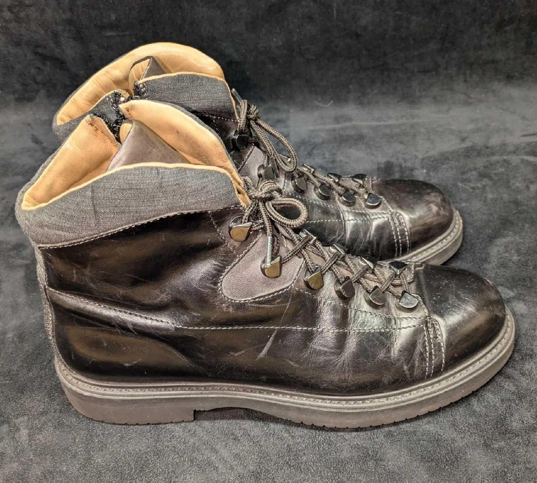 Men's Size 12 Santoni Leather Boots with Vibram Outsoles (1 of 7)