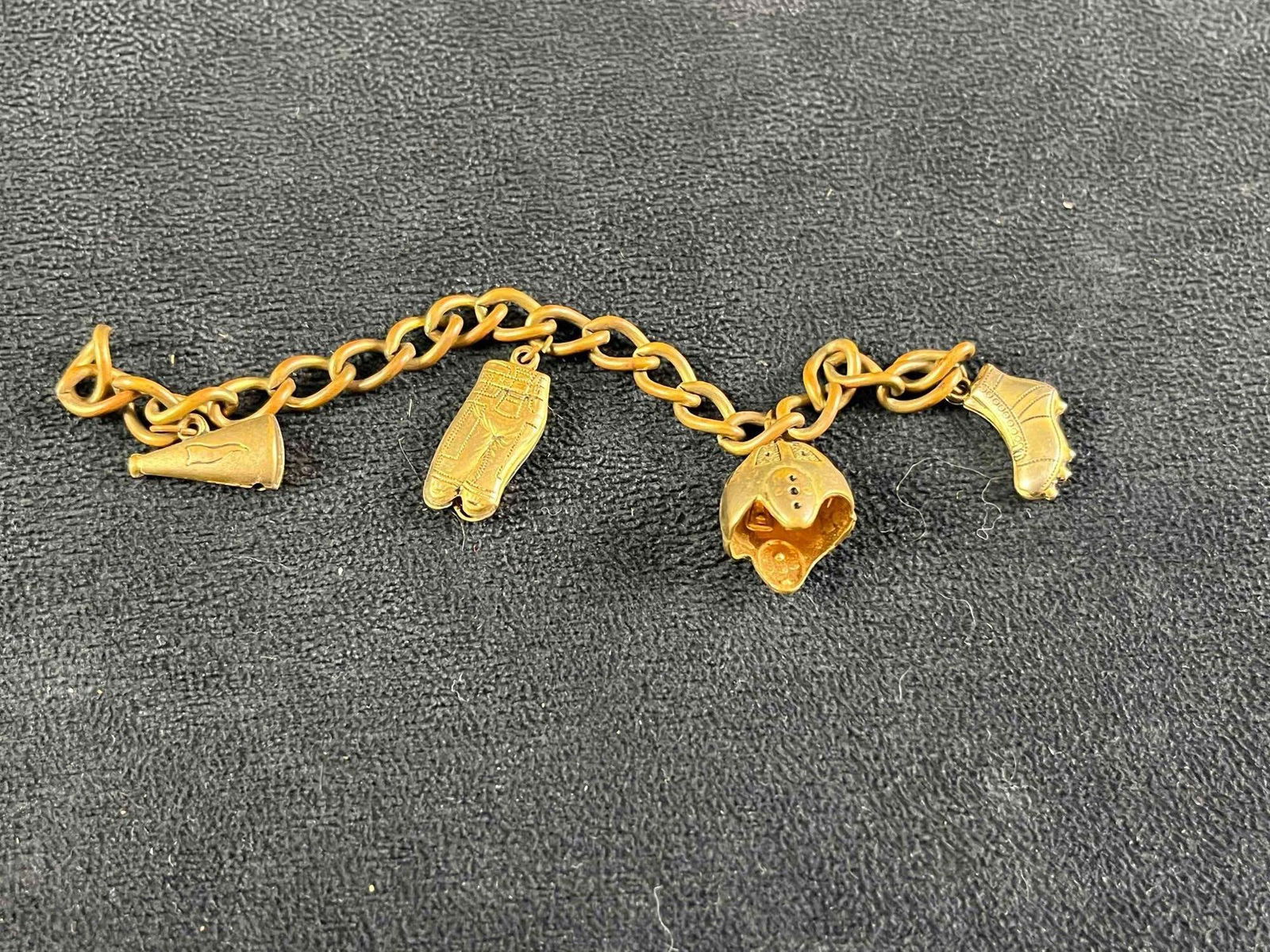 Vintage Brass Charm Bracelet Football Charms (1 of 4)