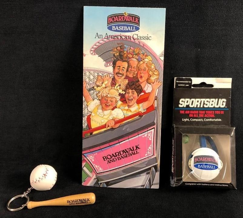 Vintage Rare Orlando Florida Boardwalk Baseball Souvenir Sportsbug AM Radio - Key Chain - Brochure (1 of 9)