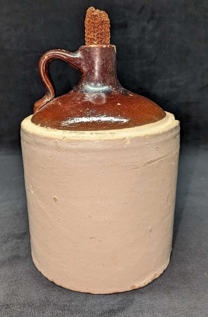 Vintage Stoneware 12" Clay Moonshine Jug (1 of 8)