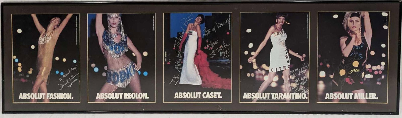 Framed Autographed Absolut Fashion Style Photos 5 Models (1 of 7)