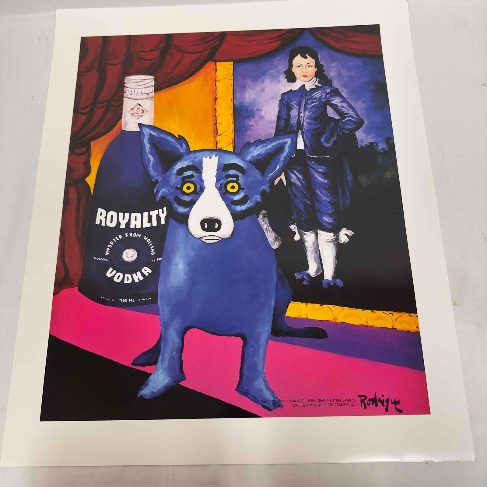 Royalty Vodka Ad Poster By George Rodrigue Blue Dog Liquor Advertisement Print Set (1 of 8)