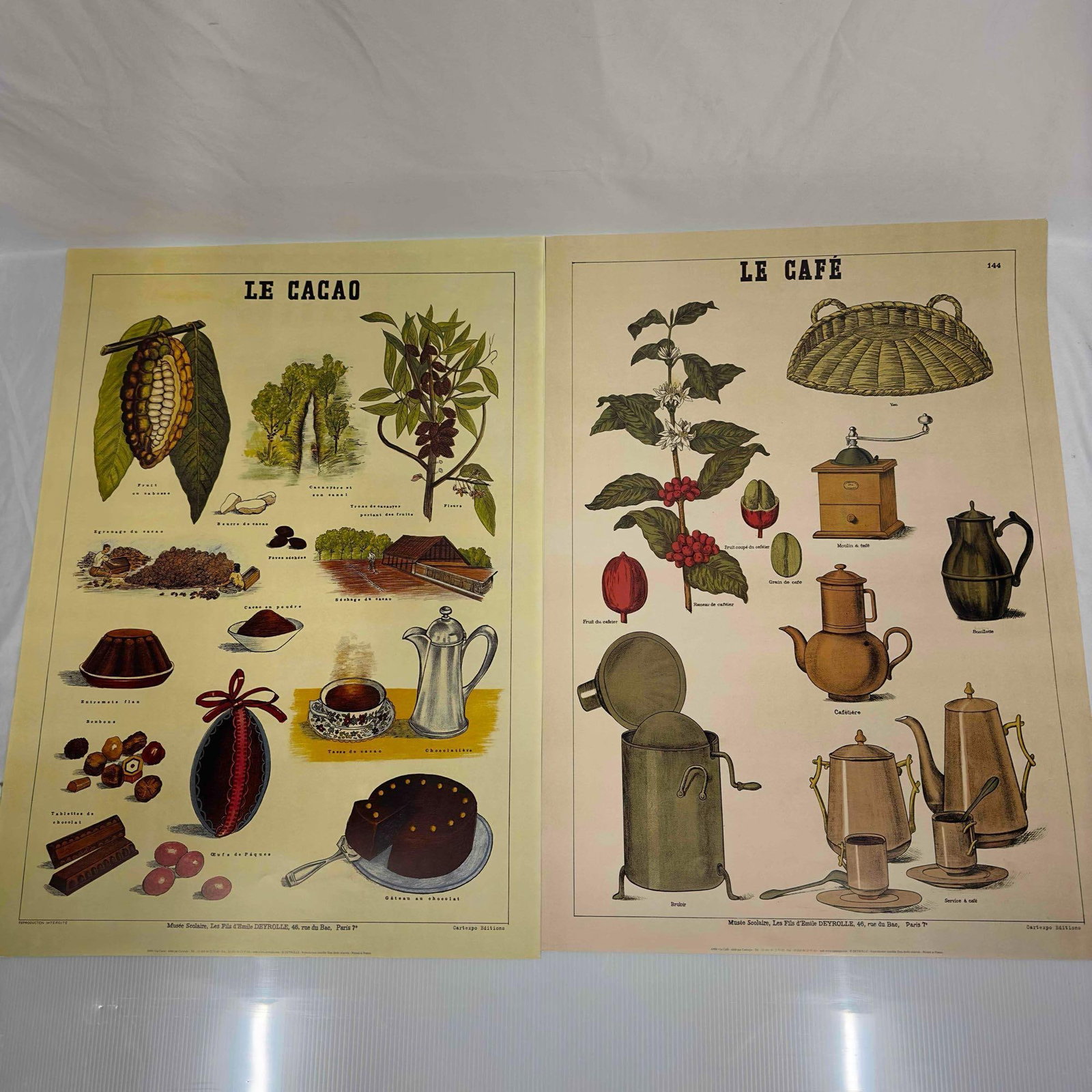 French Cacao Cafe Ad Poster Cartexpo Vintage Advertisement Posters Print Set Collection (1 of 10)
