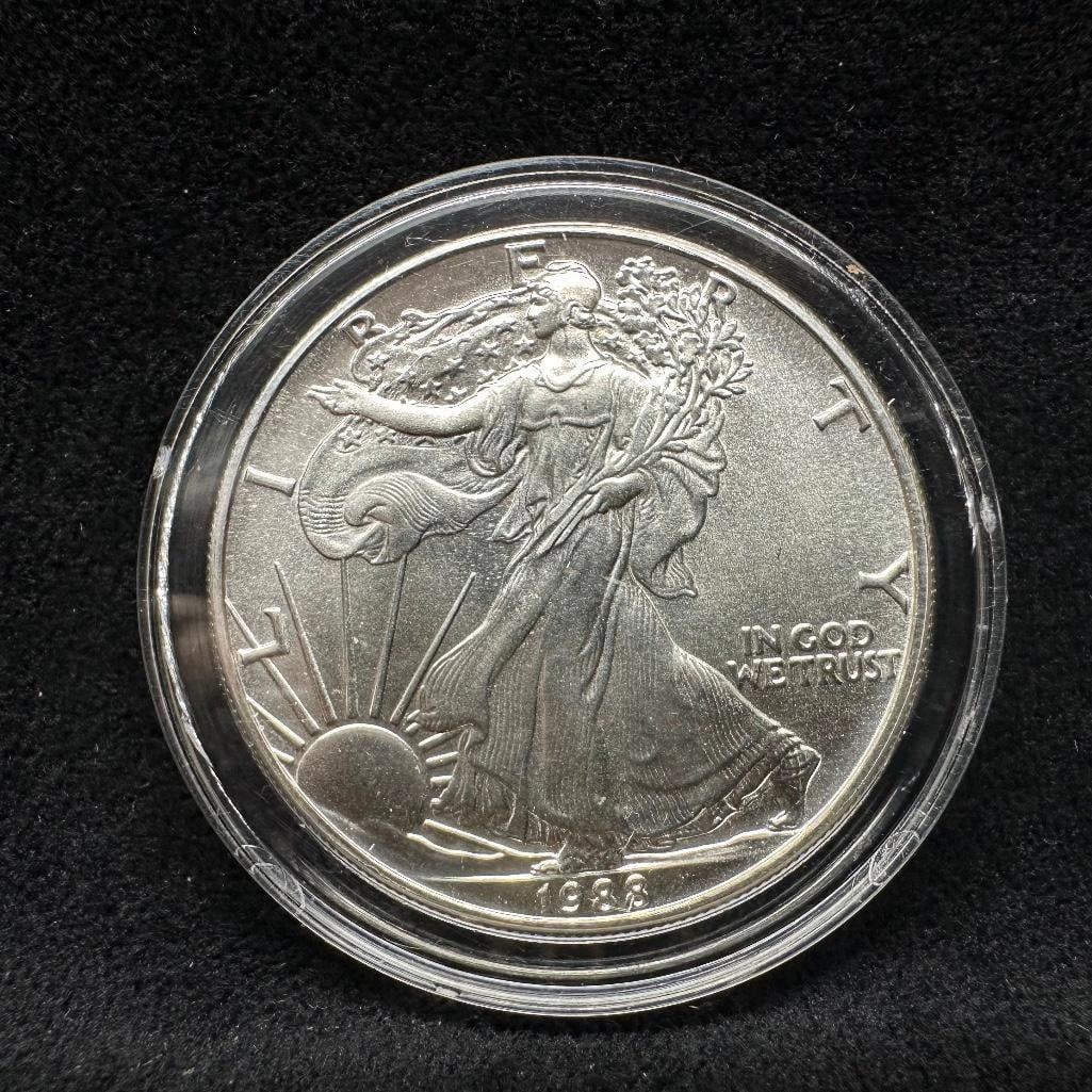 .999 Silver US Mint 1988 Silver Eagle (1 of 2)