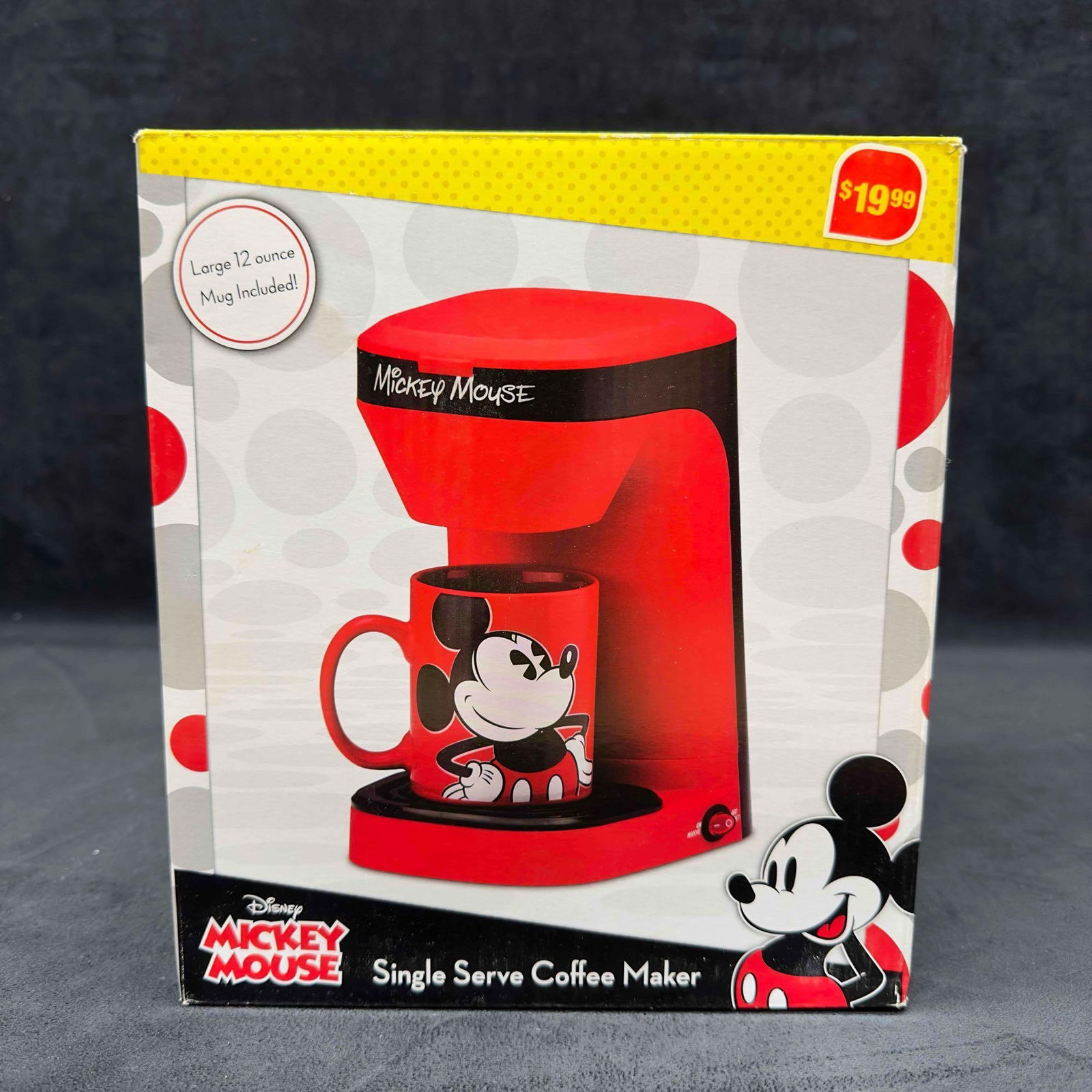 Disney Mickey Mouse Single Serve Coffee Maker Includes Mickey Red Mug: Disney Mickey Mouse Single Serve Coffee Maker Includes Mickey Red Mug. Brand new never used comes with original box, all contents, and manual. This item is in like new, previously displayed condition
