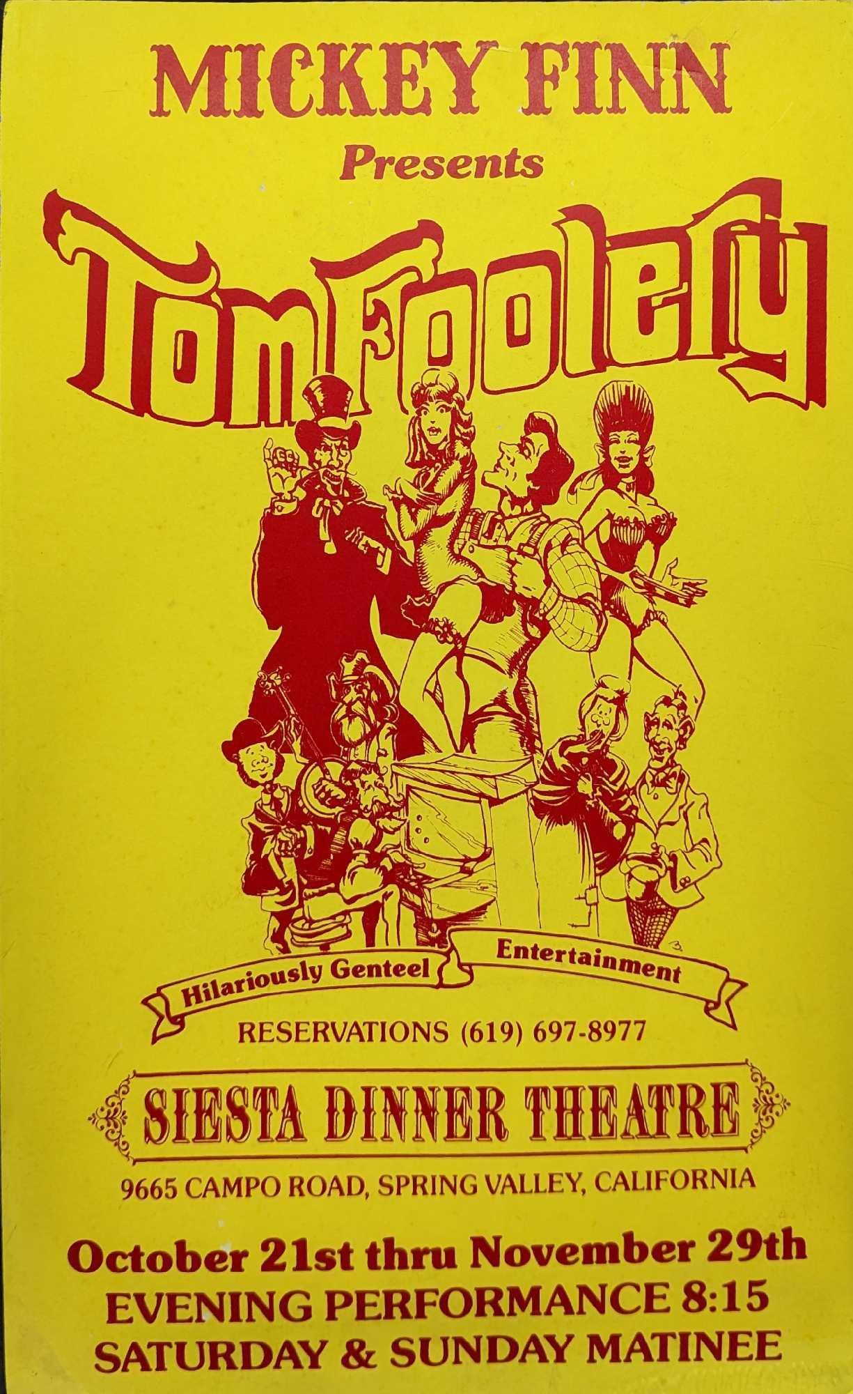 Vintage Used Mickey Finn Tom Foolery Show Sign (1 of 2)