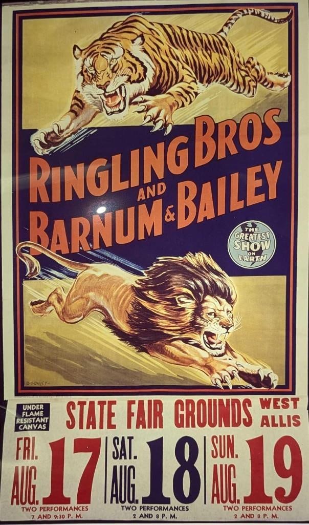 Ringling Brothers Barnum Circus Poster Transparency Lions Tigers D (1 of 3)