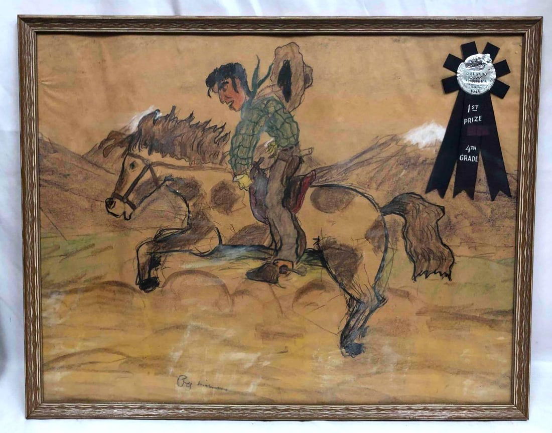 Original Drawing By Jack Sweetman 25th Anniversary Orlando Art Association 1st Prize 1949 4th Grade (1 of 6)