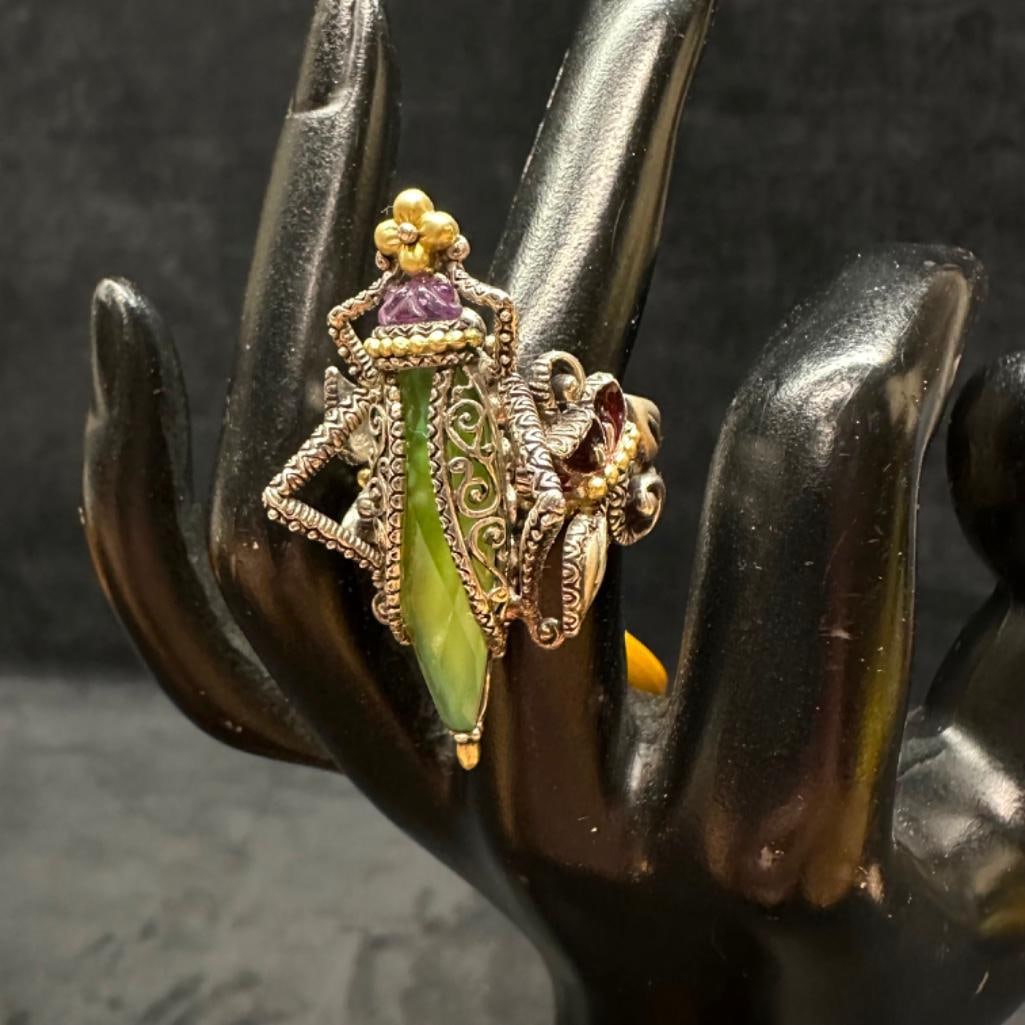 Barbara Bixby Sterling/18k Grasshopper Ring (1 of 4)