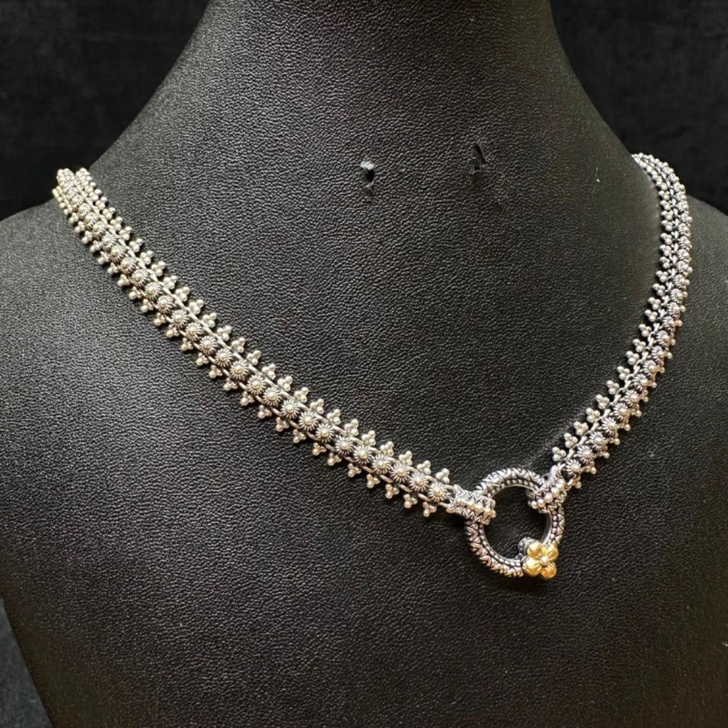 Barbara Bixby Sterling Flower Chain Necklace (1 of 4)