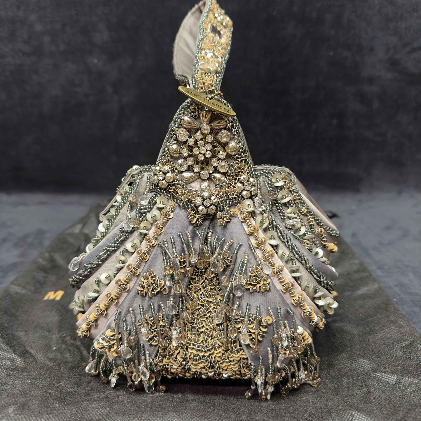 Mary Frances Sequin Bead Embellished Beaded Accents Purse Handbag (1 of 11)