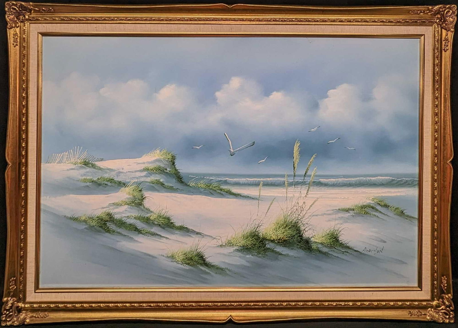 Large Coastal Beach Scene Adarison Acrylic On Canvas (1 of 7)