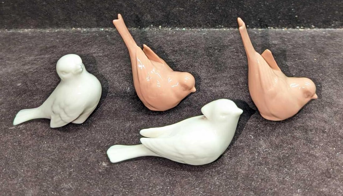 4 Coral & Cream Lenox Porcelain Bird Figurines (1 of 10)