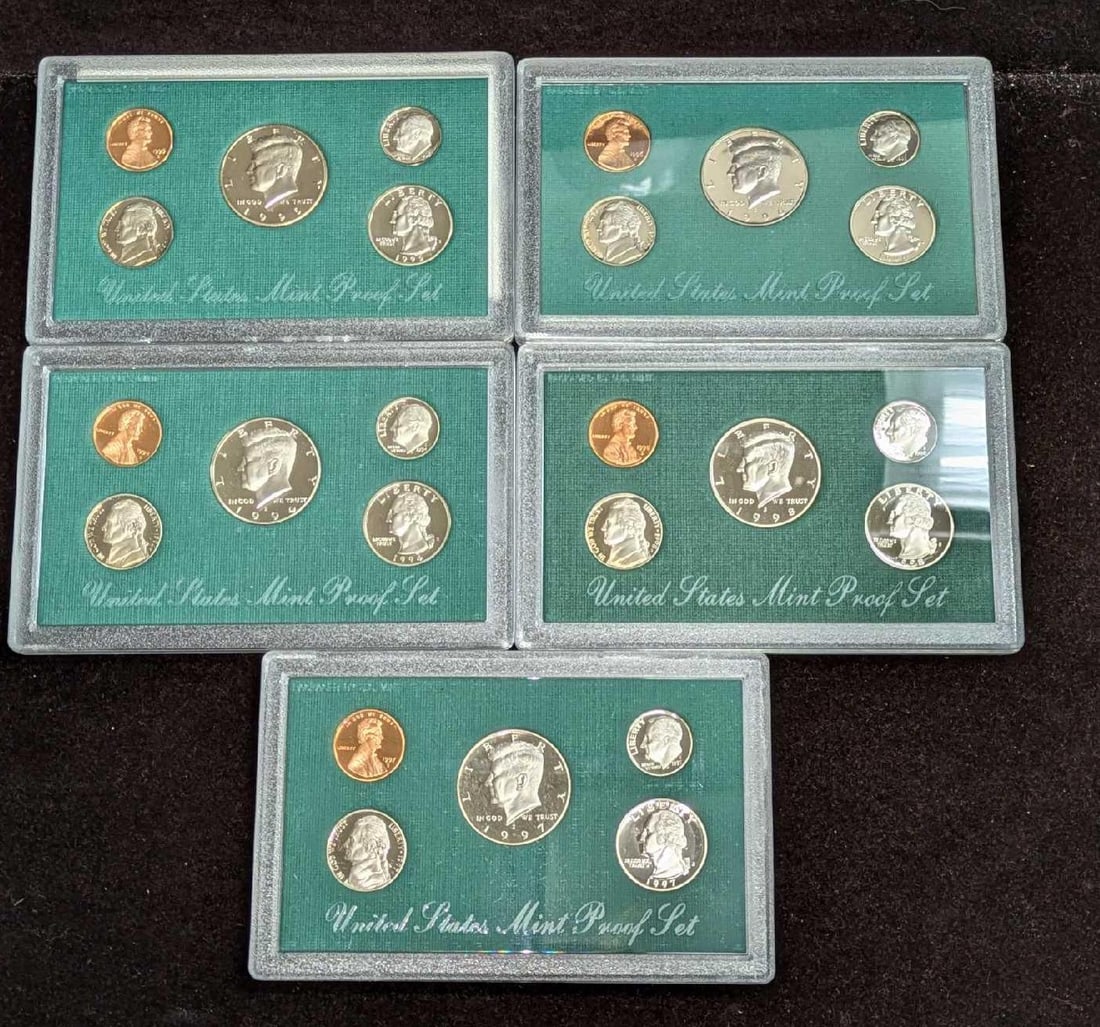 US Clad Proof 5 Coins Set 94 95 96 97 98 (1 of 5)