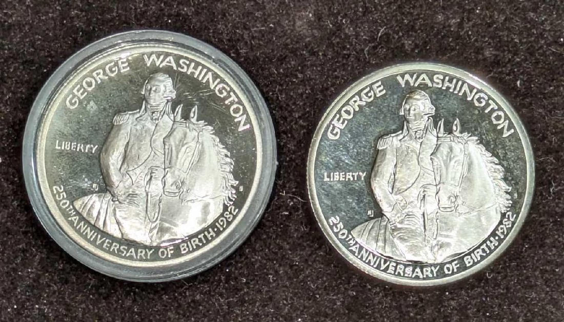 2 1982 George Washington Silver S Proof Half Dollar Coin (1 of 4)