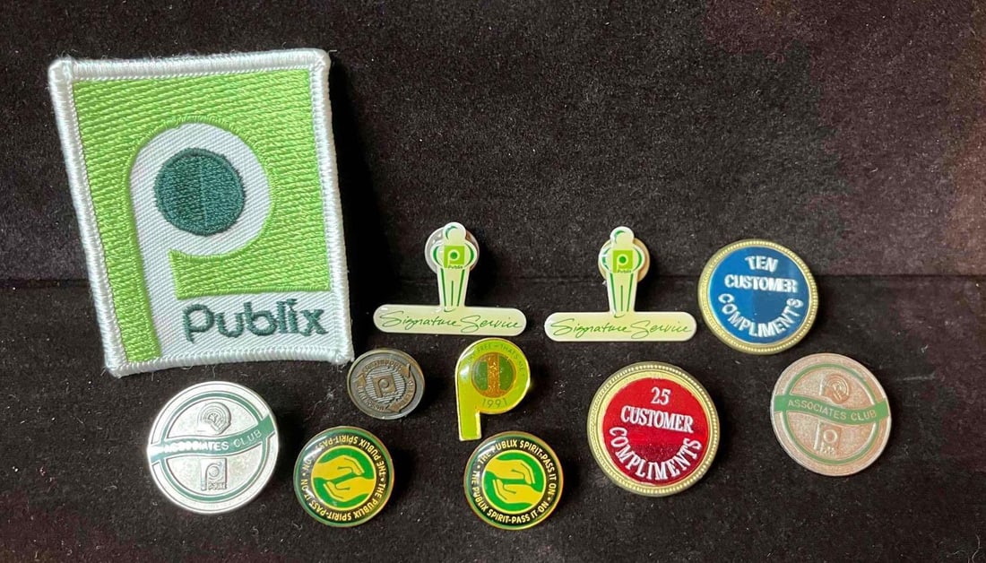 Vintage Publix Pins & Patch + Bonus Publix Coin (1 of 11)