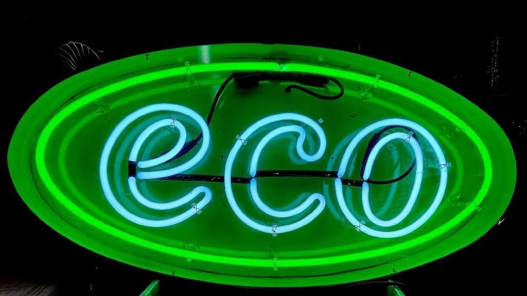 Large ECO Green & Black Neon Sign (1 of 5)