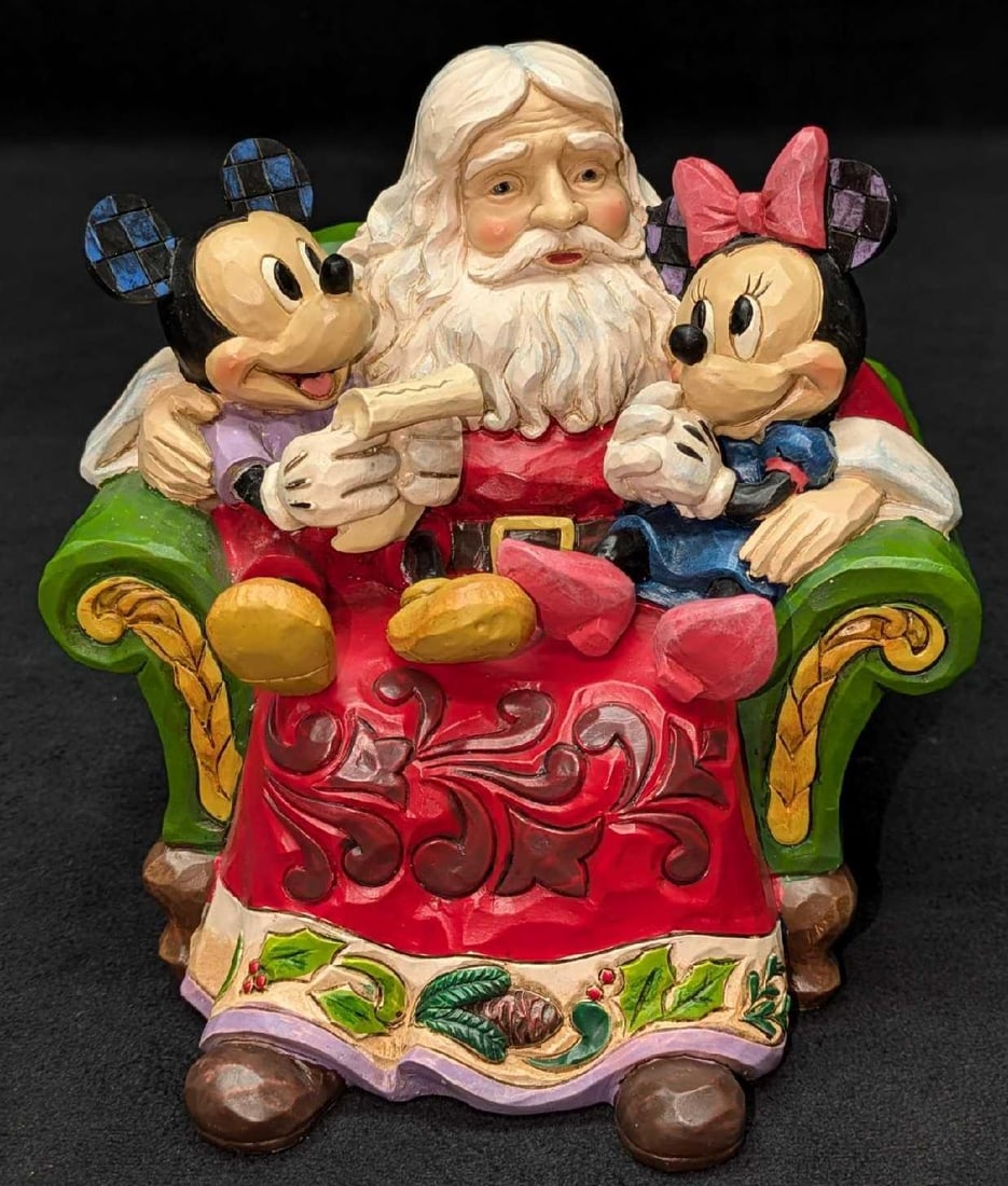 Jim Shore Signed Disney Christmas Wishes Mickey Minnie Figurine (1 of 8)