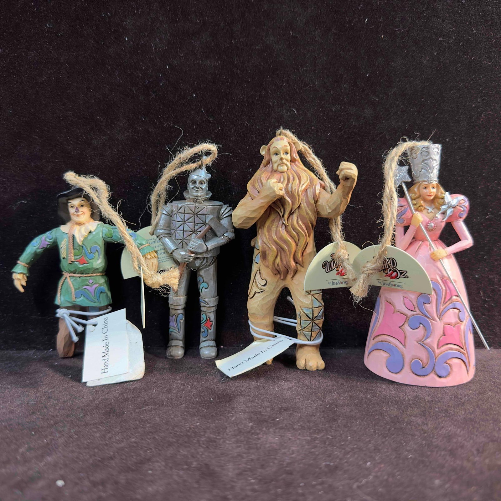 Jim Shore The Wizard of Oz Ornament Set Scarecrow Tin Man Cowardly Lion Glinda: Jim Shore The Wizard of Oz Ornament Set Scarecrow Tin Man Cowardly Lion Glinda. These beautiful Jim Shore hand painted ornaments feature characters from Wizard of Oz. Characters include Glinda, The Ti