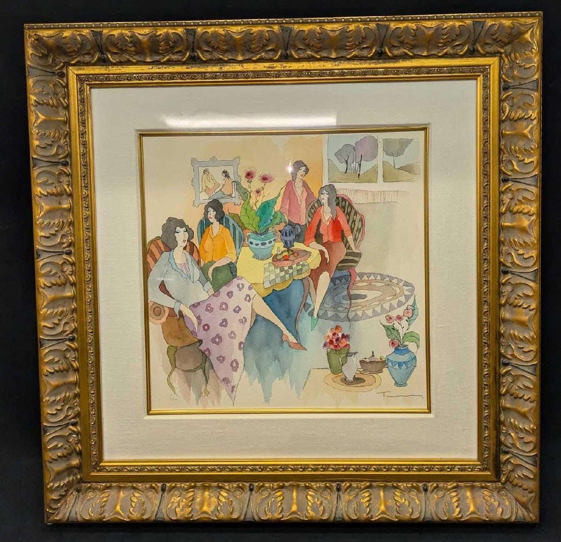 Framed Mixed Media Itzchak Tarkay Life Imitating Art R42 (1 of 7)